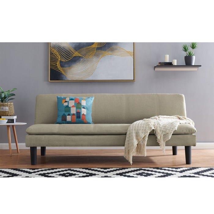 Monick Sofa Bed - Black Leg - Light Brown 