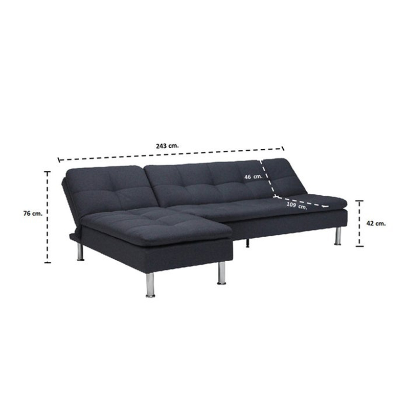 Yono Sofa Corner - Dark Blue Fabric