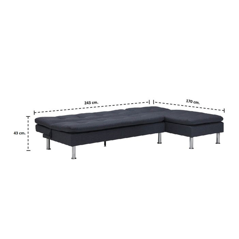 Yono Sofa Corner - Dark Blue Fabric