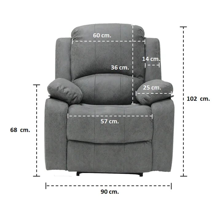 Cadel Recliner 1RE-Gray Fabric
