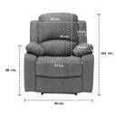 Cadel Recliner 1RE-Gray Fabric