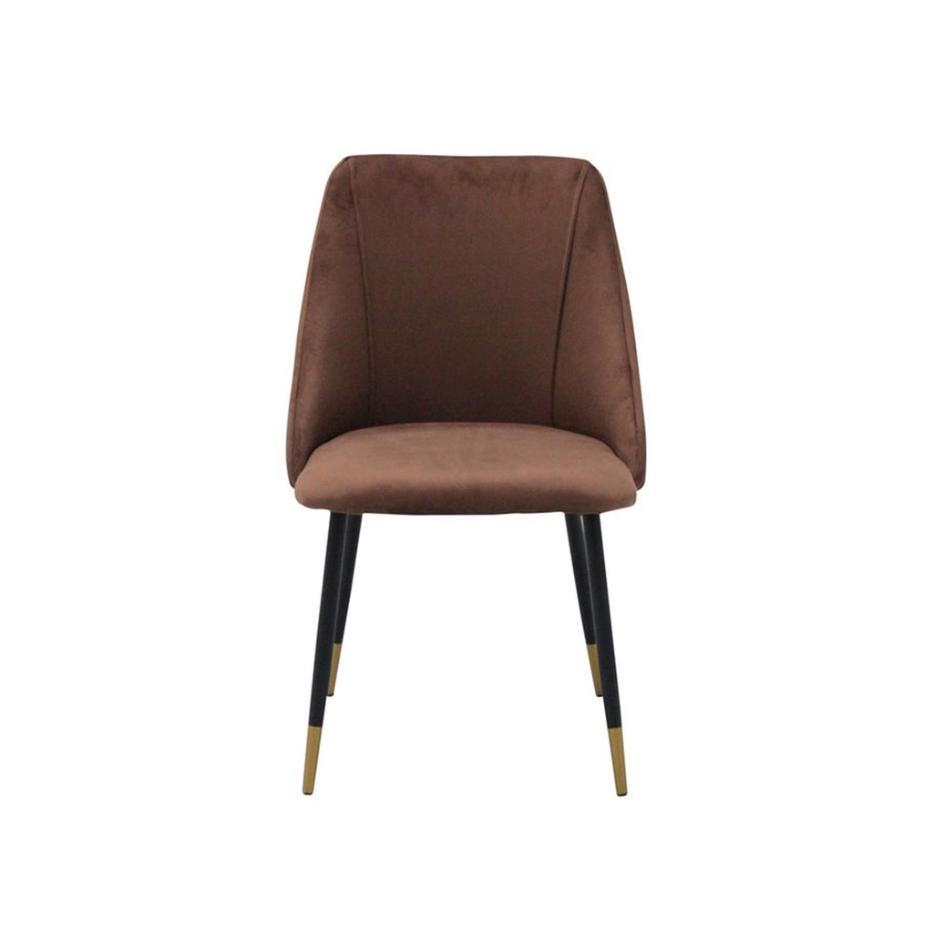 Lamy Dining Chair - Gold Black Leg - Brown Velvet
