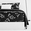 Lotus Black &amp; White - KS Fitted Bedsheet Set-5pcs - LI-BW-02B