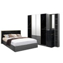 Marseille Bedroom Set 6ft - Grey Linen/BLMQ