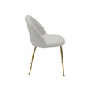 Tesla-B Dining Chair-Gold Steel/Cream/White