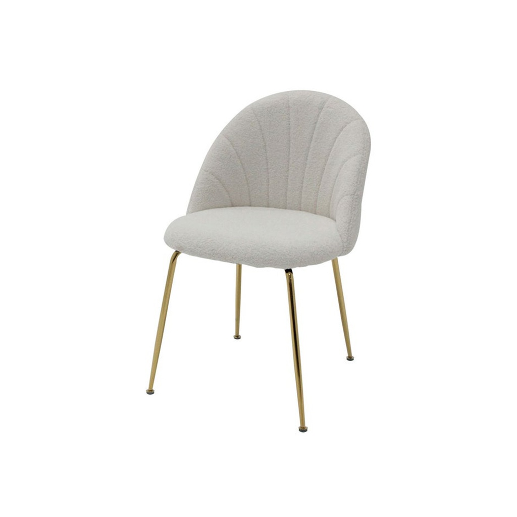 Tesla-B Dining Chair-Gold Steel/Cream/White