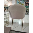 Tesla-B Dining Chair-Gold Steel/Cream/White
