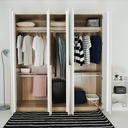 Remus - F Wardrobe WO200 - Solid Oak/White