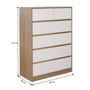 Garron Drawer Cabinet 80 - Solid Oak/White