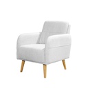 Amiga Arm Chair - Birch Natural Wood - Light Gray