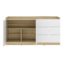 Molly Low Cabinet - C140cm - Lindberg Oak/White