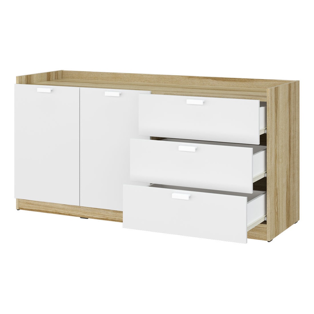 Molly Low Cabinet - C140cm - Lindberg Oak/White