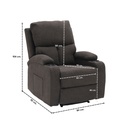 Darleen Sofa Recliner - Brown Fabric/1RE