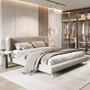 Flavio Bed 5ft - DE02/SR2 - Light Gray Fabric/MN