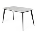 Bena-A140 Dining Table-Black Steel/White Stone