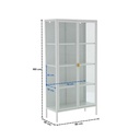 Stew Mirrow Showcase-80-White Steel/Clear Glass