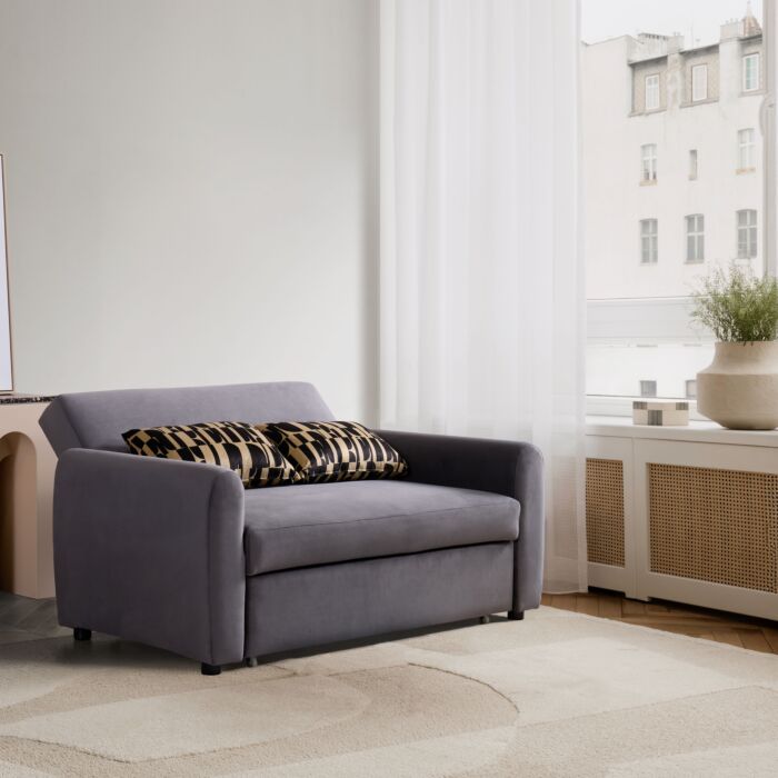 Elle Sofa Bed-Grey Velvet