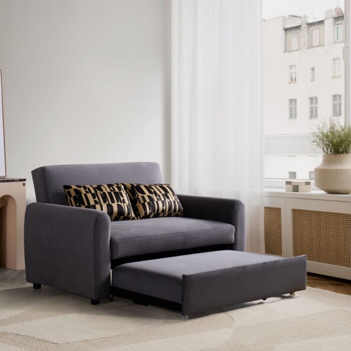 Elle Sofa Bed-Grey Velvet