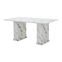 Basha Dining Table 160cm White Stone Pattern