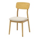 Galatia-B Dining Chair-Natural Oak/Cream Fabric