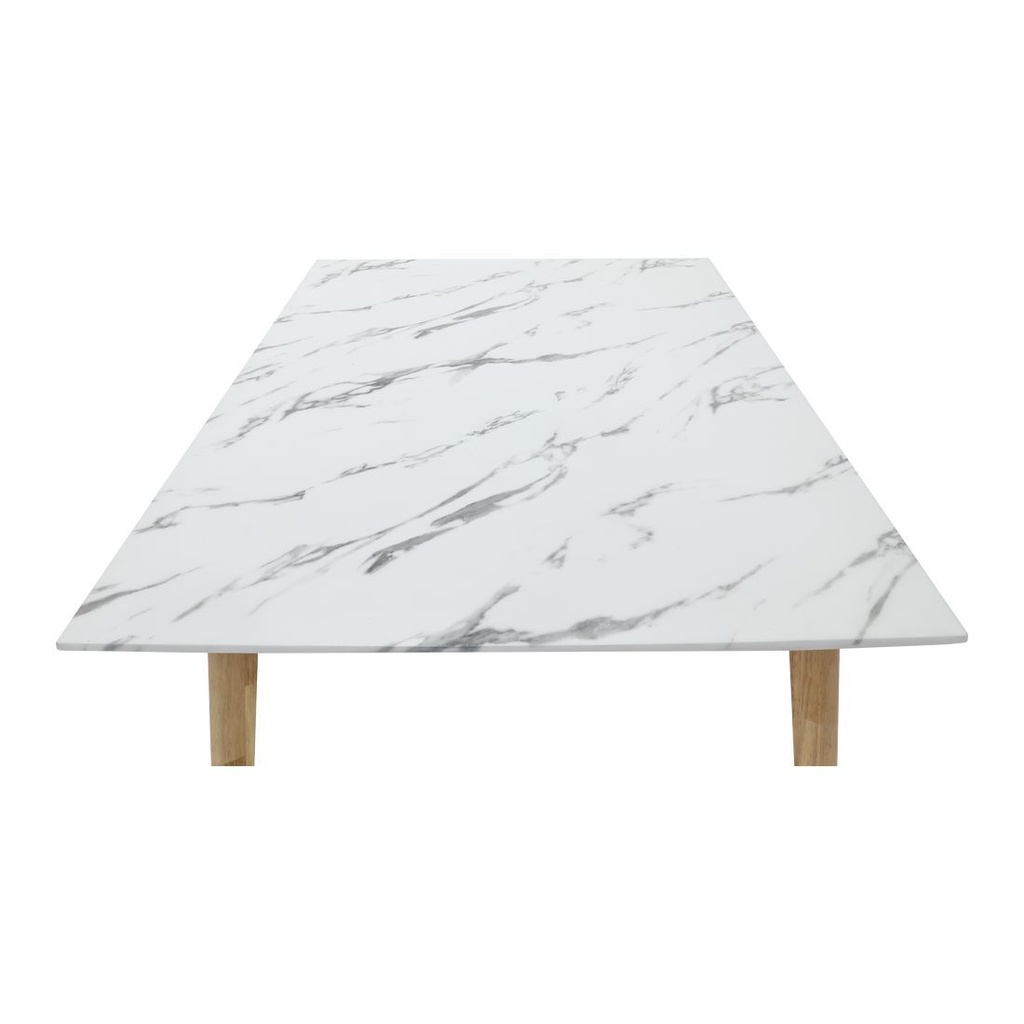 Bari Dining Table 150cm White Stone Pattern/Rubber Wood