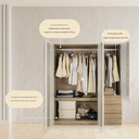 Hanz Wardrobe WO150-Solid Oak/White