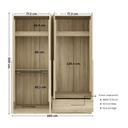 Hannie Wardrobe WO160-Solid Oak/Cream