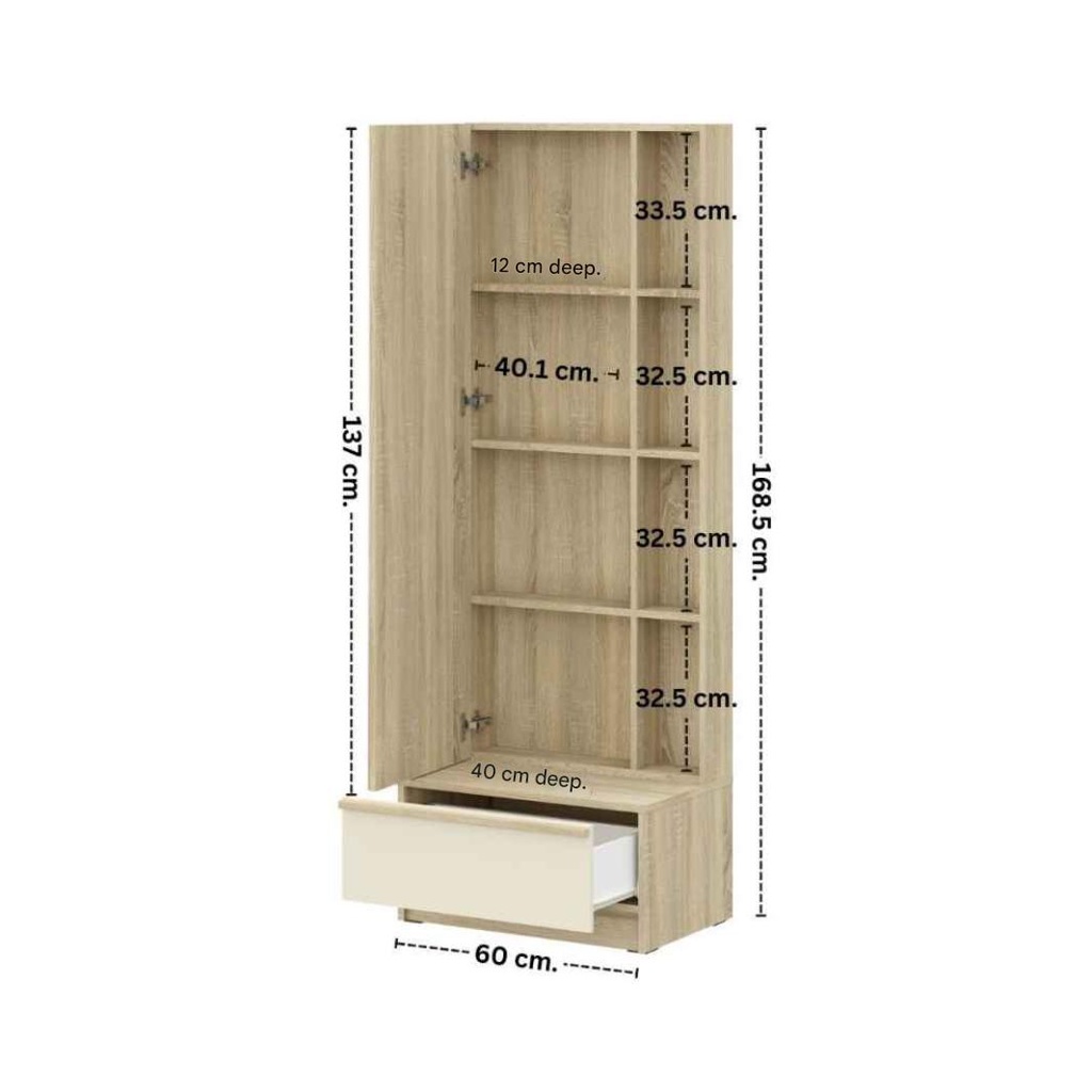 Hannie Dressing Table DT60-Solid Oak/Cream