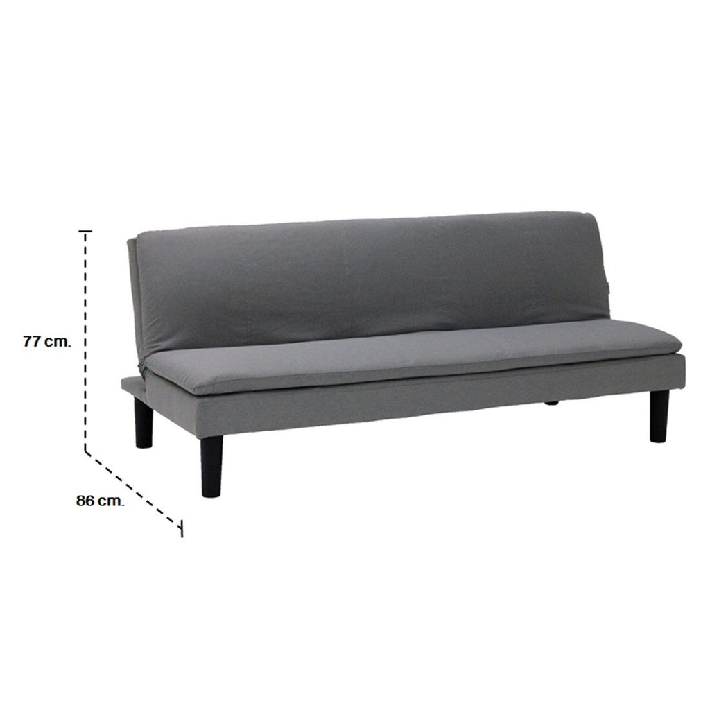 Monick Sofa Bed - Black Leg - Grey Fabric