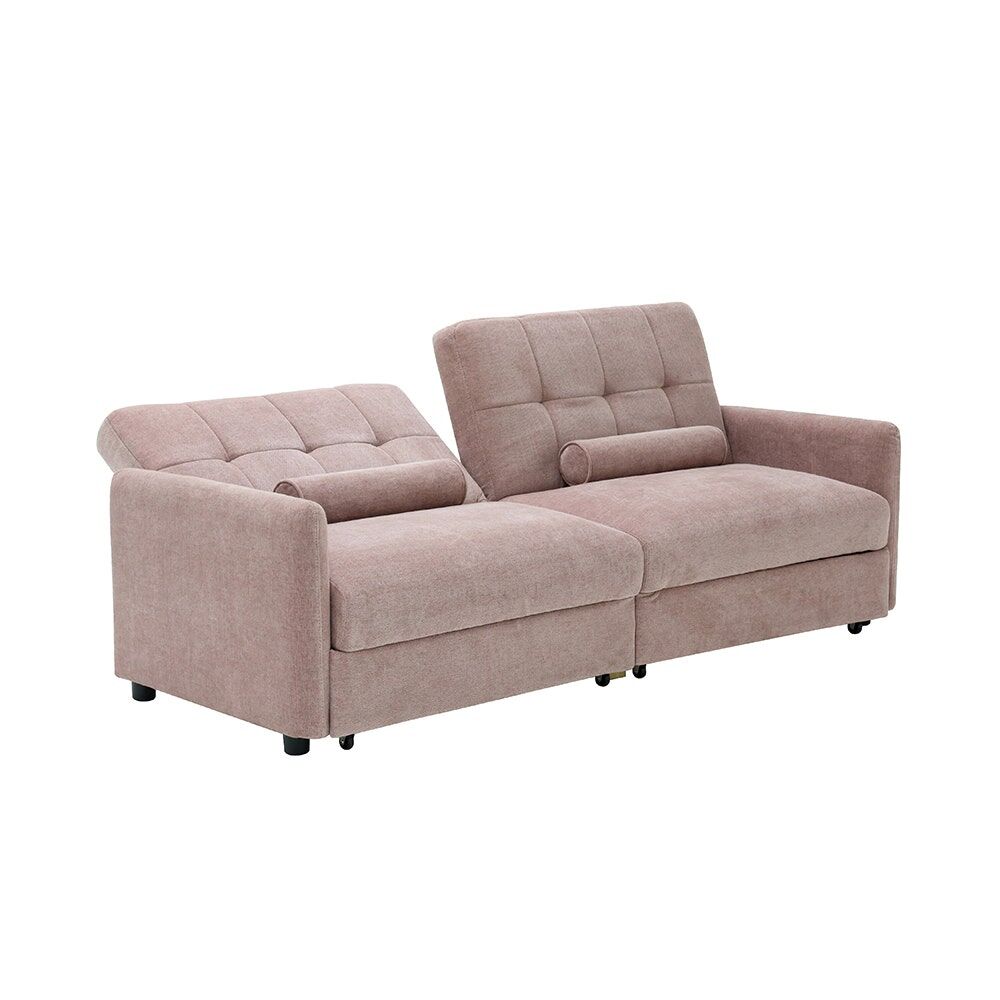 Corte Sofa Bed 2Seater - Black Leg/Pink Fabric