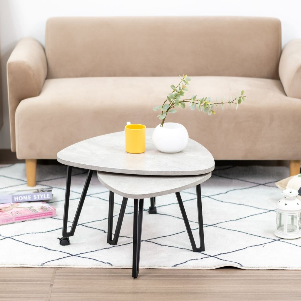 Grand Coffee Table - Grey Steel/Black Steel