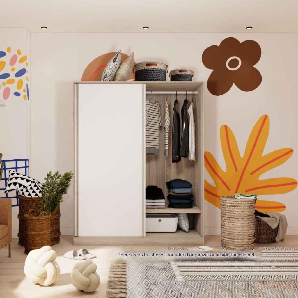 Prema Wardrobe WS160-Solid Oak/White