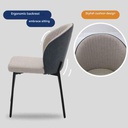 Voccy Dining Chair - Dark Grey Fabric/Black Steel