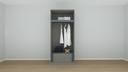 Wardrobe Plus -I@H_250000252:DA-MN/IVO/TW/Grey,Door:MN/CLEAR GLASS