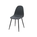 Jobeth Dining Chair/Black Steel/Grey-Blue Fabric