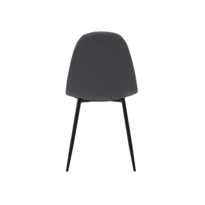 Jobeth Dining Chair/Black Steel/Grey-Blue Fabric