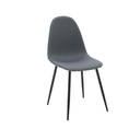 Jobeth Dining Chair/Black Steel/Grey-Blue Fabric