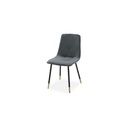 Lenox Dining Chair/Black Steel/Grey Velvet