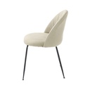 Tenya Dining Chair/Black Steel/Brown Cream Velvet