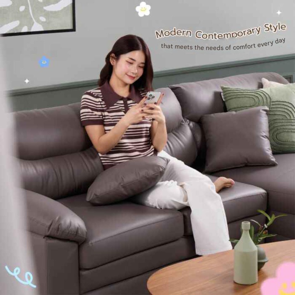 Ryota Sofa - Right Corner/Black Plastic Leg/SL Dark Brown