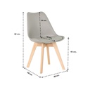 Lifely Dining Chair/Beech Grey/SL Grey