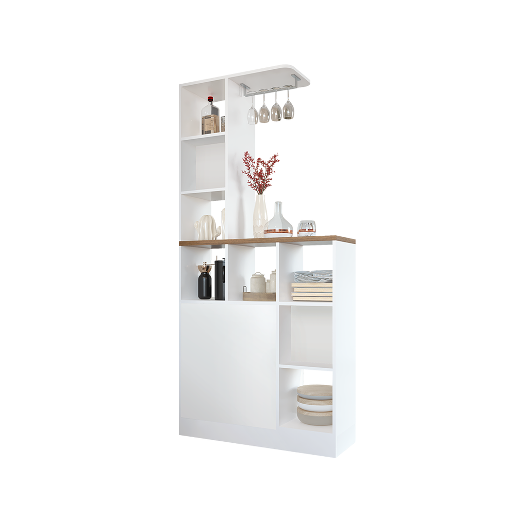 Ku/Burgess Tall Counter 90/White/Solid Oak- L/R