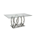 Lalonte Dining table A160/Stainless/Clear Glass