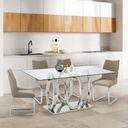 Lalonte Dining table A160/Stainless/Clear Glass