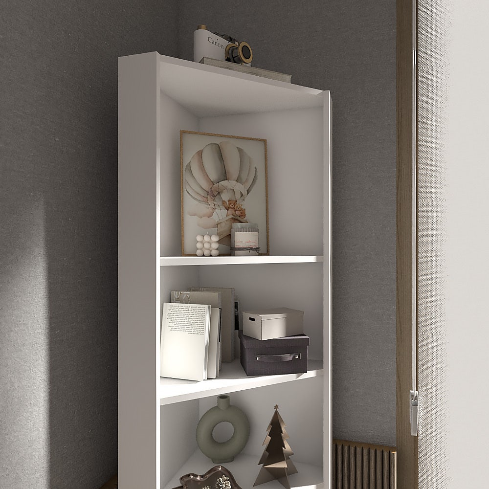 KC-Play/Dune Corner Tall Cabinet 63/White/Lindberg Oak