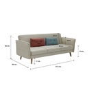 Fresh Sofa Bed-Natural Eucalyptus Leg/Cream