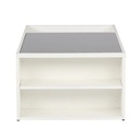 Montina Coffee Table - White - Black Glass