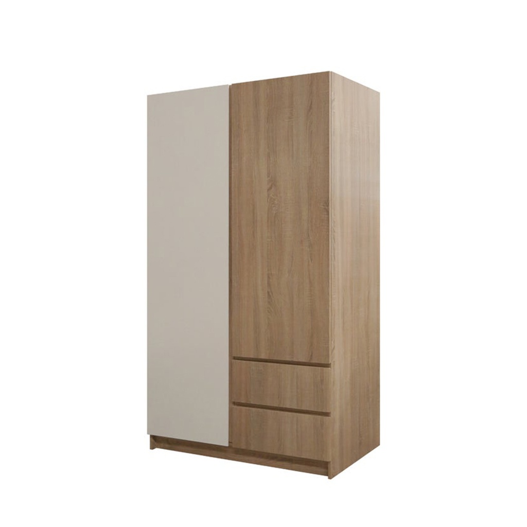 Looms Kyoto Wardrobe -WO120/Solid Oak/White