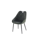 Yoope#2 Dining Chair-Black/Green Velvet
