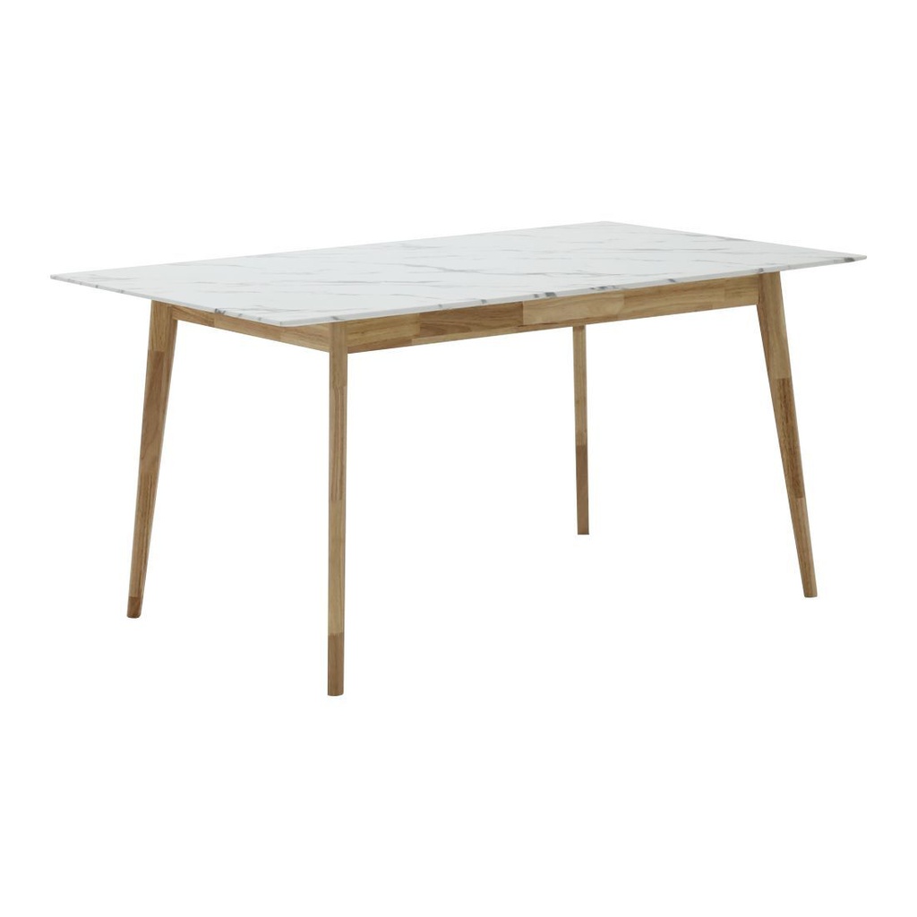 Bari Dining Table 150cm White Stone Pattern/Rubber Wood